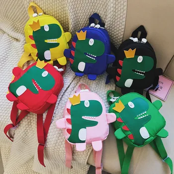 

1-5Y Children's Cartoon Korean-Style Baby Anti-Lost Dinosaur Bag Kids Backpack Child Oxford Cloth School Bags Infant Girls Boys