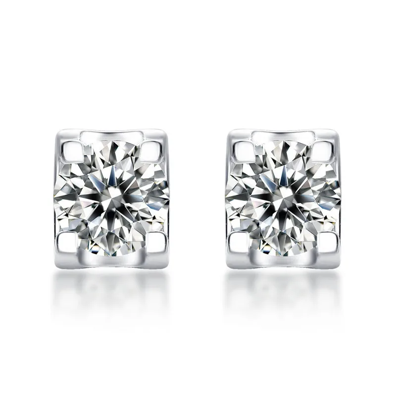 

Classic Color D Excellent Cut 0.5 Ct Moissanite Stud Earrings 925 Sterling Silver Pass Diamond Test Couple Moissanites Earrings