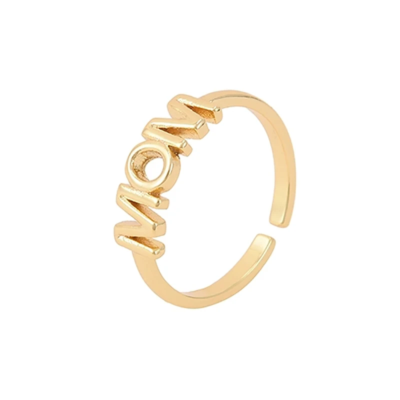2021 Korean Female's AAA Zircon Ring Simple MOM Adjustable Opening Rings for Women Mother's Day Jewelry Gift