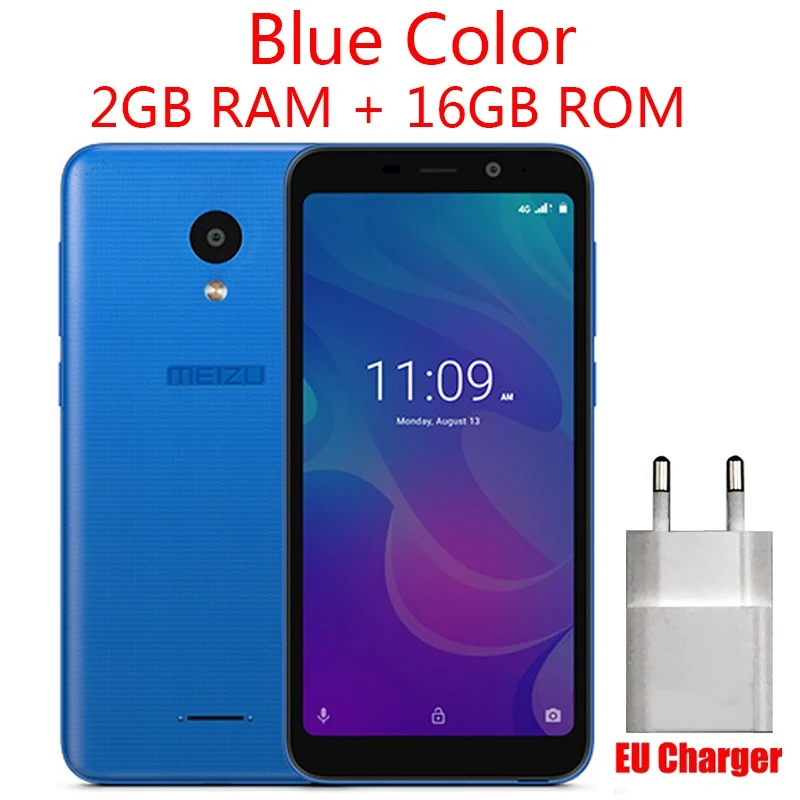Meizu C9, 4G LTE, 2 ГБ, 16 ГБ, 5,45 дюймов, 1440x720 p, ips экран, четырехъядерный процессор, МП камера, две sim-карты, мобильный телефон - Цвет: Blue 2G 16G