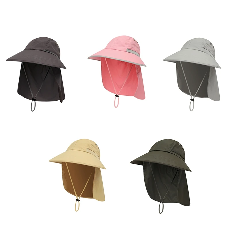 

Ponytail Hats Sun Hat Wide Brim Sunshade Protection Quick Drying Outdoor With Neck Flap For Hiking Hunting Camping Fishing