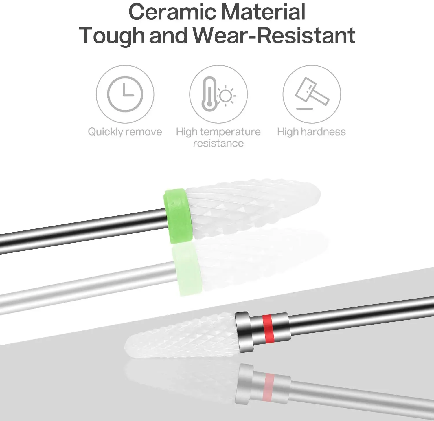 매니큐어 전문 세라믹 밀링 커터 세트, 젤 아크릴 큐티클 제거, 다이아몬드 네일 드릴 비트 도구, 7 개