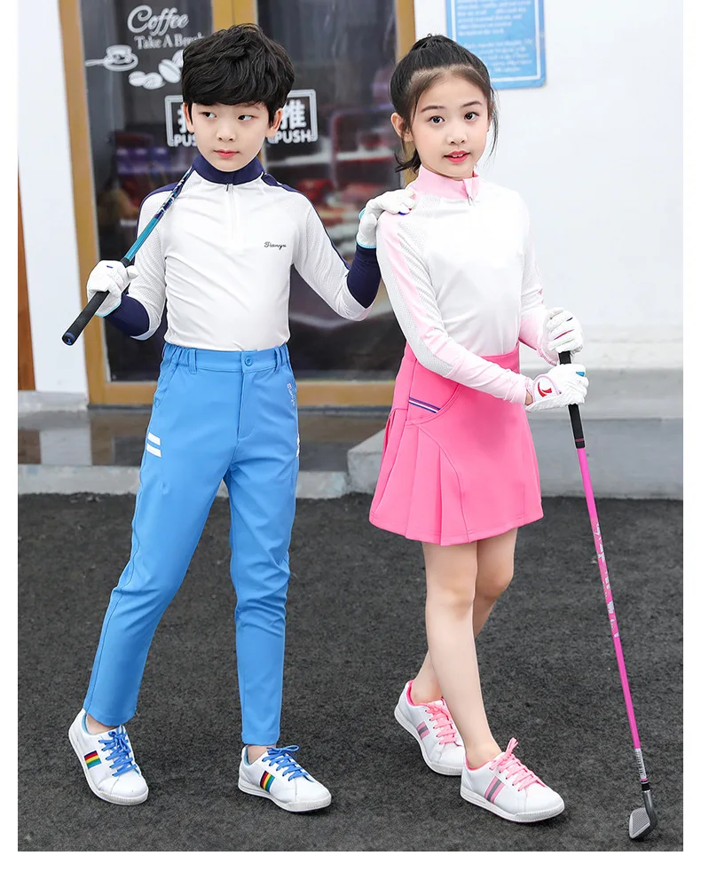 Детские футболки с длинными рукавами для гольфа; дышащие футболки для гольфа для мальчиков и девочек; спортивная одежда для подростков; одежда для гольфа; D0855