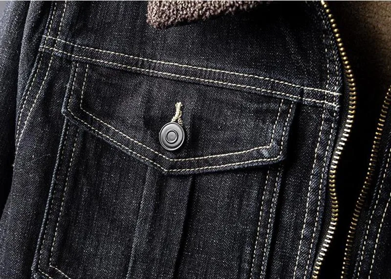 Mcikkny Men's Winter Warm Denim Jackets Fur Collar Fleece Lined Windbreak Jeans Jackets Outwear For Male Size M-2XL Thermal  (6)