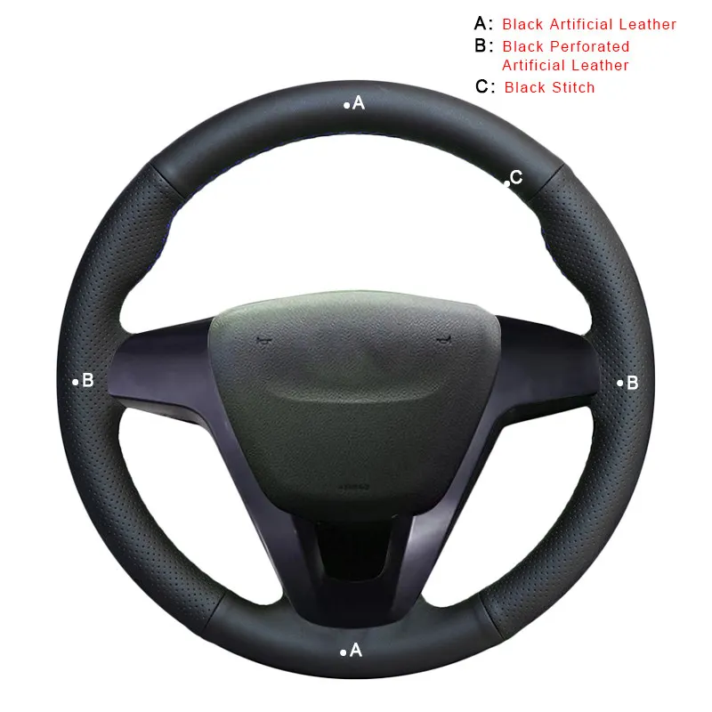 Artificial Leather Авто оплетка на руль чехол для Лада Веста Xray- DIY ручные Прошитые автомобильные чехлы - Название цвета: Artificial Leather