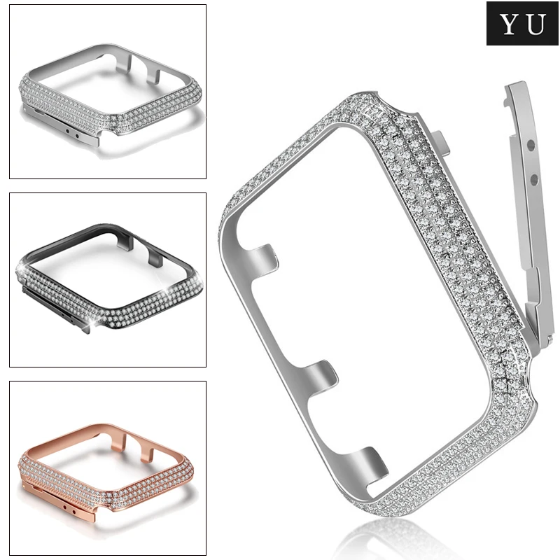Новинка Роскошный чехол для часов с кристаллами Apple watch Series 5 4 3 2 1 ремешок браслета