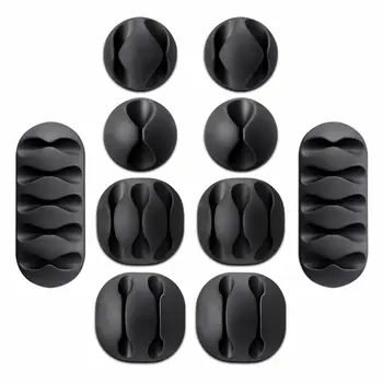 

10 Pcs Cable Reel Organizer Cord Management Charger Desktop Clip Wire Holder