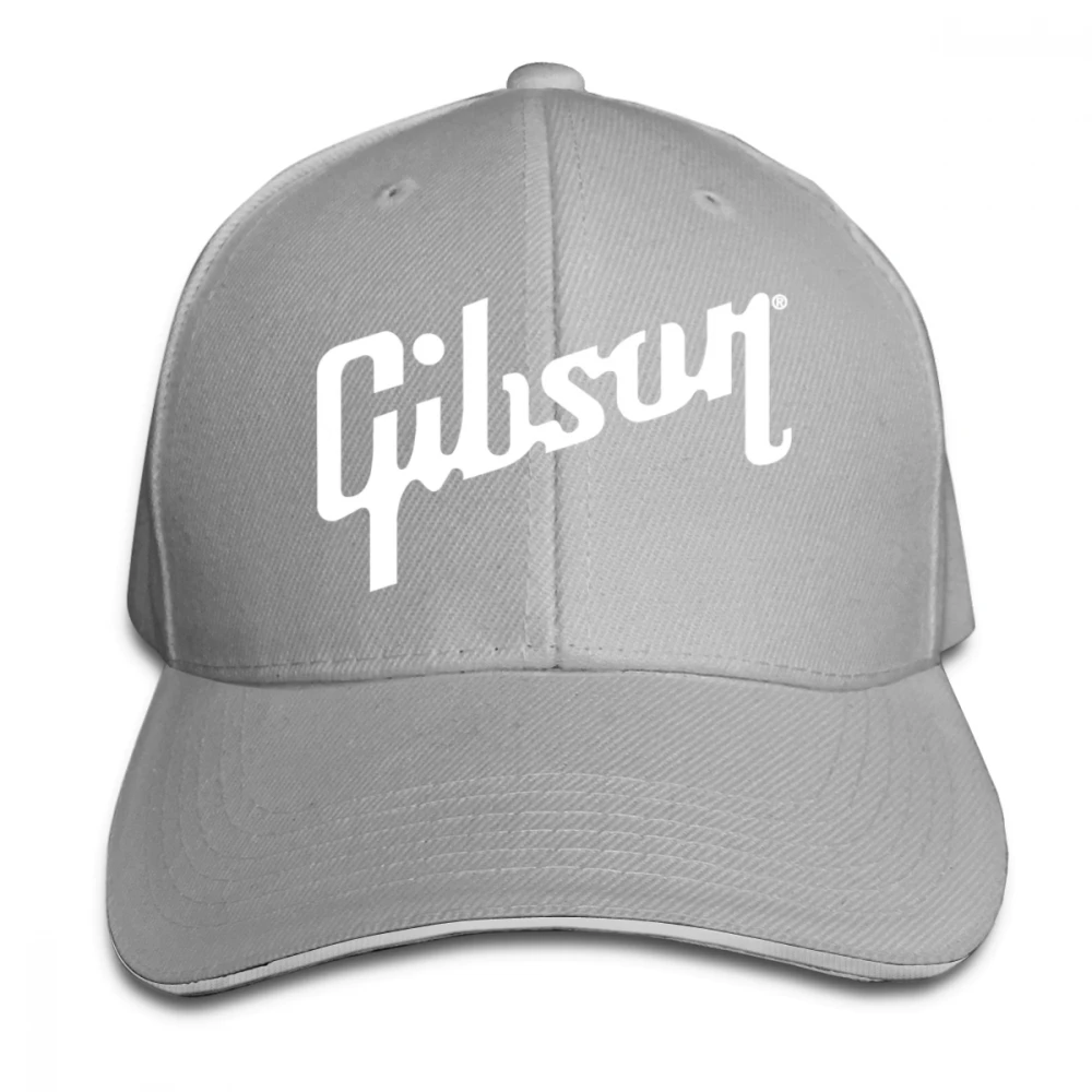 Серый Мужская и Женская бейсбольная кепка с принтом Gibson, регулируемая, унисекс, на заказ, хип-хоп бейсболка, головные уборы - Цвет: Серый