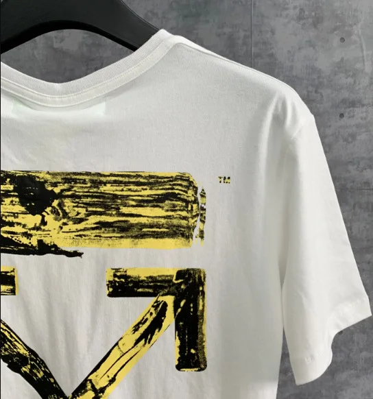 19SS OFF-WHITE высокое качество OW бронзовая градиентная стрелка пара короткий рукав Футболка