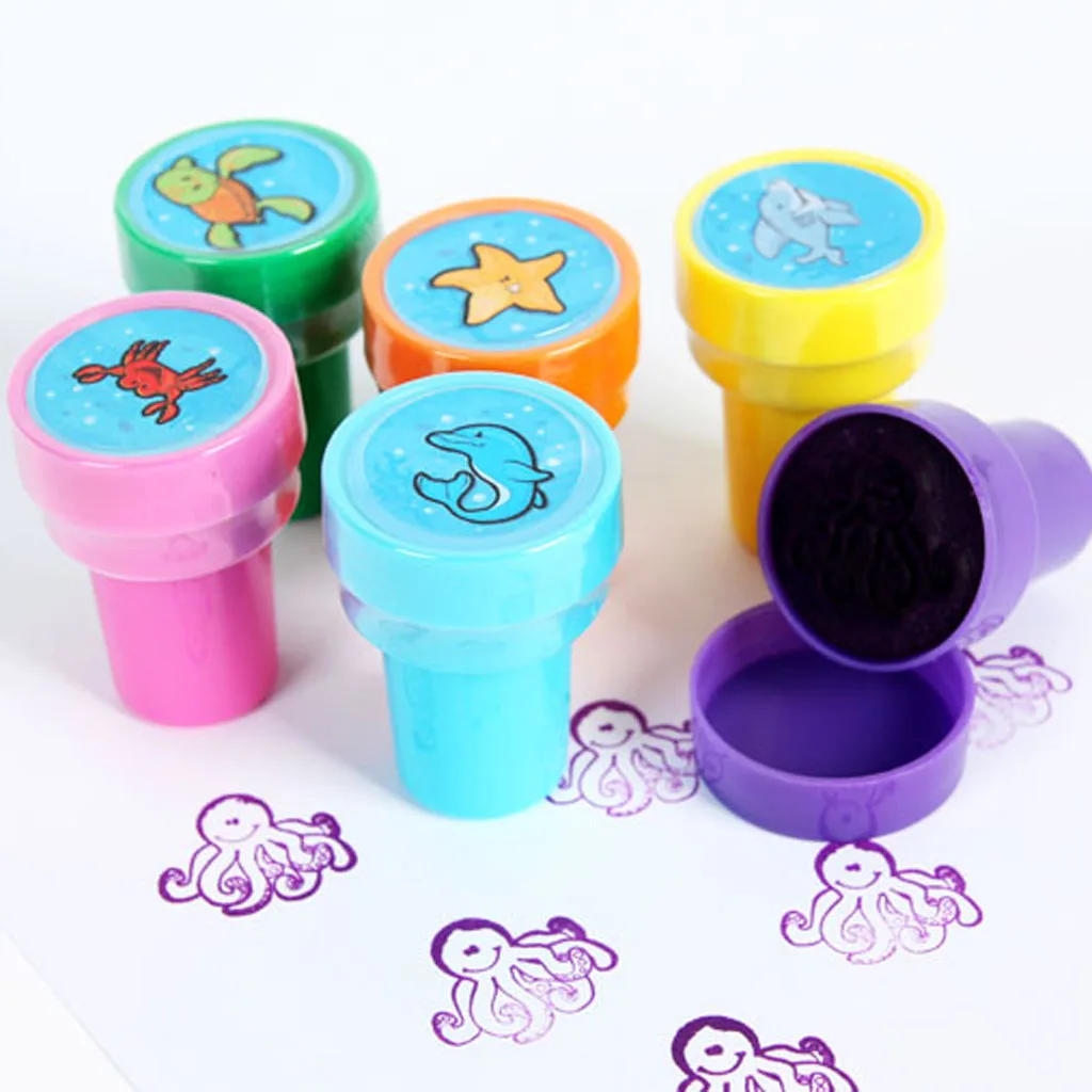 

6 предметов; Милые принты; Зимние детские носки морских животных Ассорти Пластик Мультяшные печати Stampers Self-чернила игрушка вечерние свадебные сувениры поставить художественные промыслы, подарки на день рождения