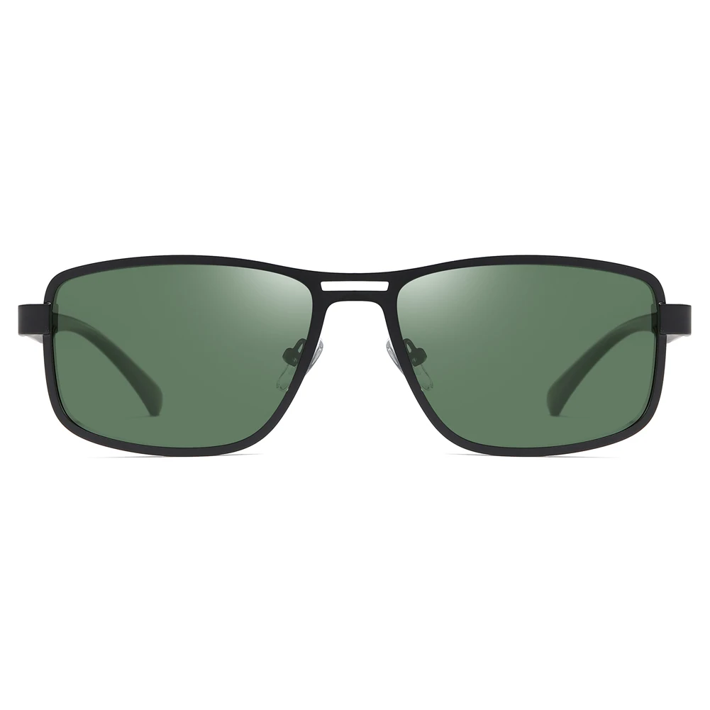 Men's Rectangle Sunglases Square TR90 Metal Frame UV400 Protection Polarized Sunglasses Blue Green Brown Sun Glasses for Driving - Цвет линз: Dark Green