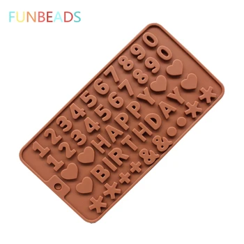 

Happy Birthday And 0 to 9 Shape Chocolate Mold Silicone DIY Bakeware Mold Cake Decorating Tools CM067