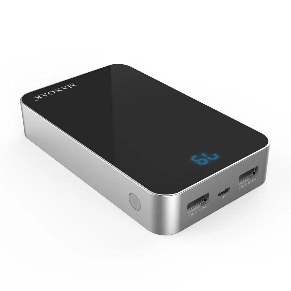 MAXOAK Dual USB power bank портативное зарядное устройство для мобильного телефона 13000mA power bank для мобильного телефона - Цвет: Черный