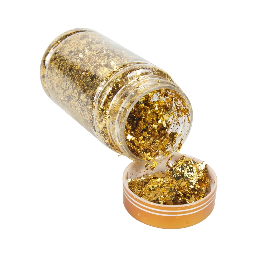 Luxurious Metallic Leaf Flakes for Artistic Crafts and Decor - Gold, Silver, Copper Foil Fragments (3g)