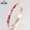 Enamel Gold-color Stainless Steel Bangle Opened for Women Jewelry Bracelet Top Quality Factory Price 1
