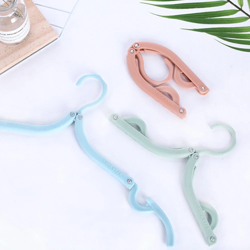 

1Pc Retractable Portable Travel Hanger Folding Non-Slip Plastic Rack Drying Clothespin Trouser Hanging Concenient Storage Tool