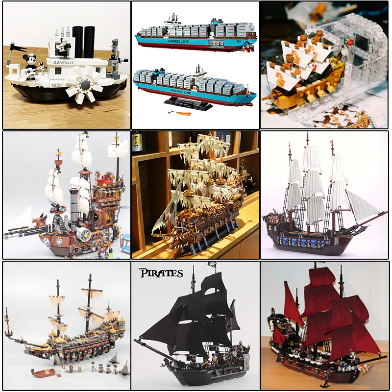 

Pirates Boat Caribbean Movie Tell No Tales Silent Mary Building Blocks Warship Fleet Brick Compatible 70810 4184 83015 70142