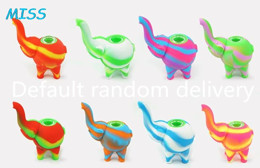 Color Random Силиконовые травы трубы с камуфляжным принтом Слон шлифовальная машина курительные трубки, сигарета держатель табака приспособления для курения фильтр Цвет случайный 1 шт - Цвет: Color Random