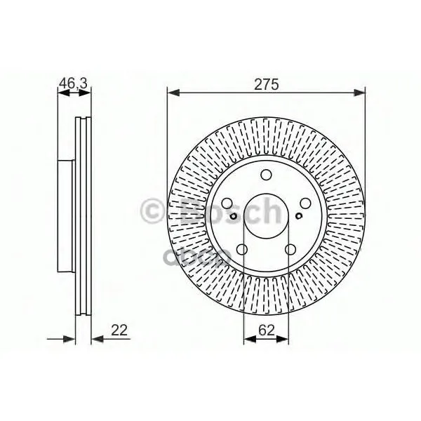 Диск Тормозной Toyota: Corolla Седан 07- Bosch арт. 0986479341