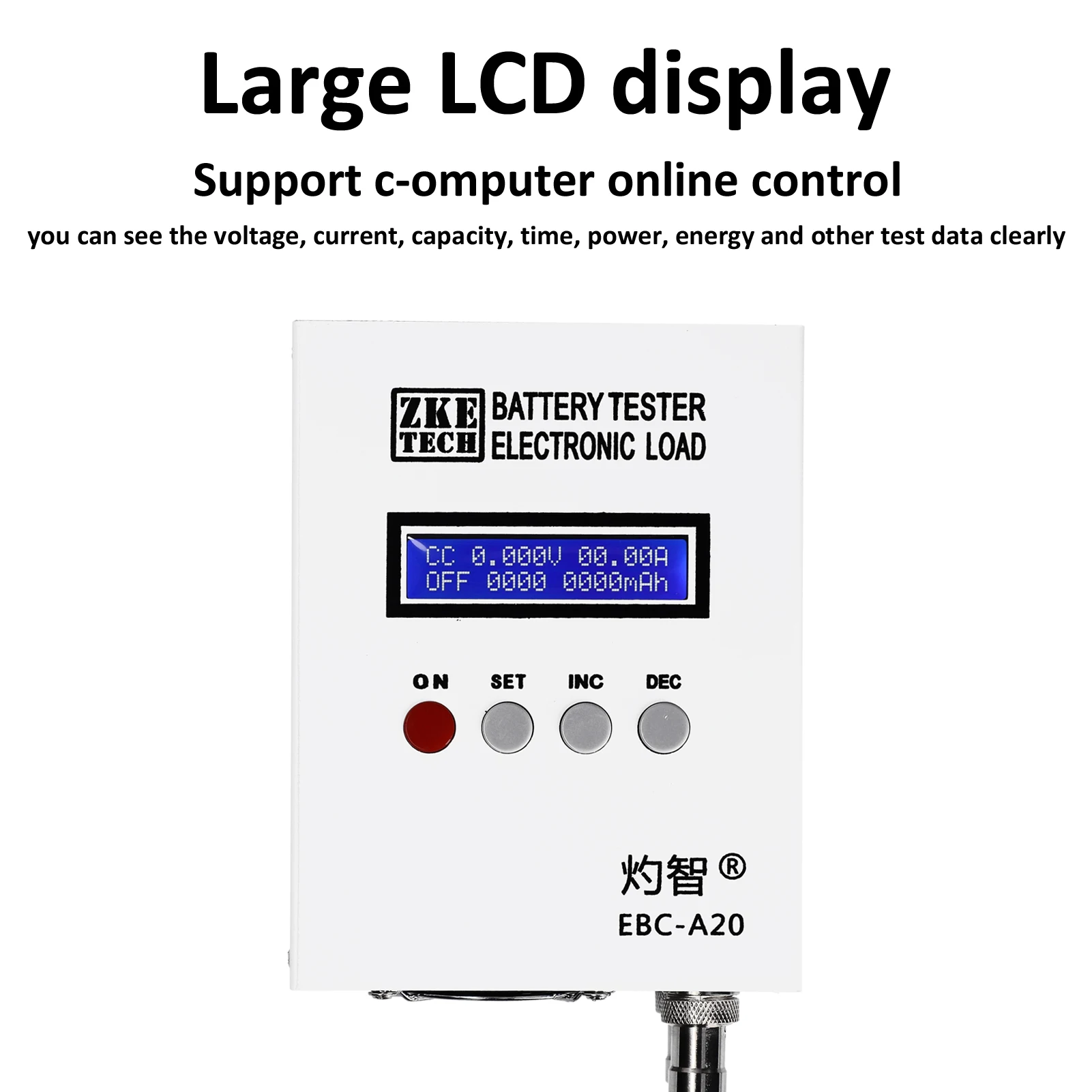 Ebd-a20h tester batteria 30v 20a 200w multifunzione corrente continua  scaricatore di carico elettronico supporto pc controllo software online