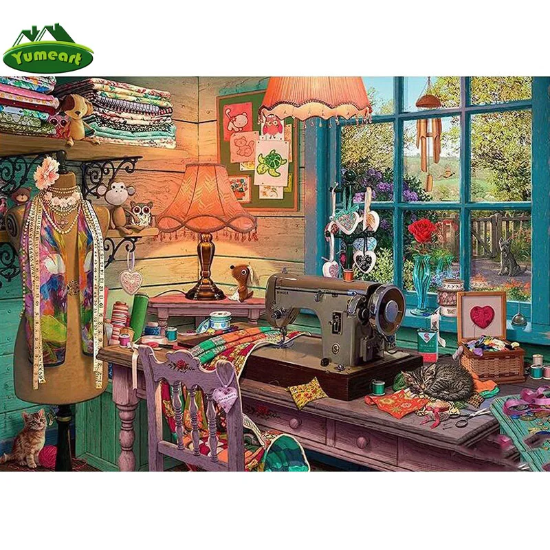 YUMEART Diy Diamond Embroidery Quilt Sewing Machine Painting Cross Stitch Mosaic DIY Gifts 3D Modern Fashion Home Decor | Дом и сад