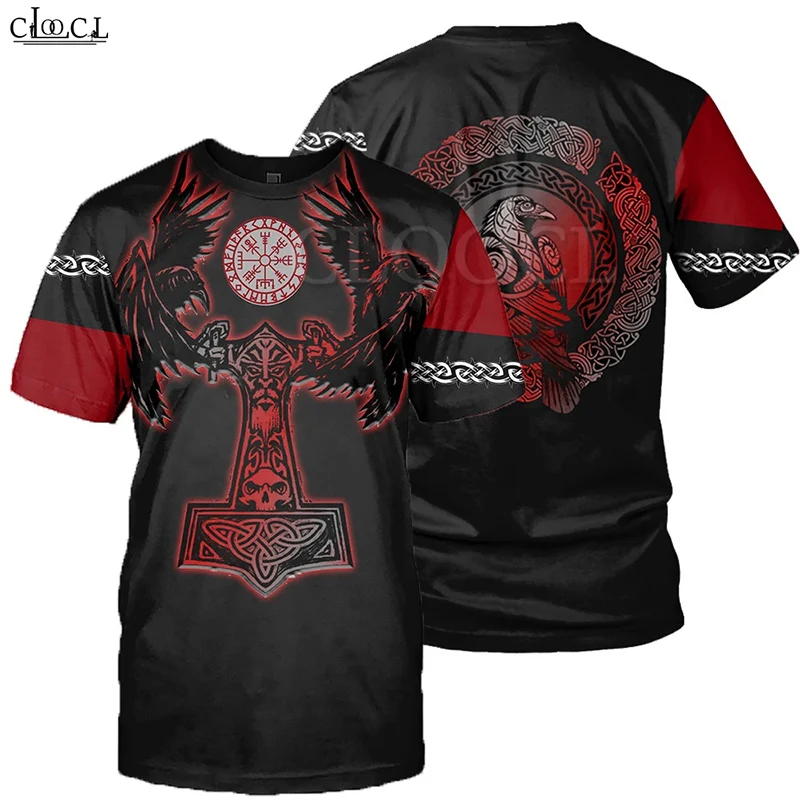 Мужская и женская модная футболка CLOOCL Viking Tattoo с 3D принтом уличная в стиле