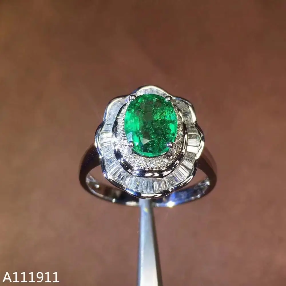 

KJJEAXCMY fine jewelry 925 sterling silver inlaid natural emerald fashion female ring support detection exquisite