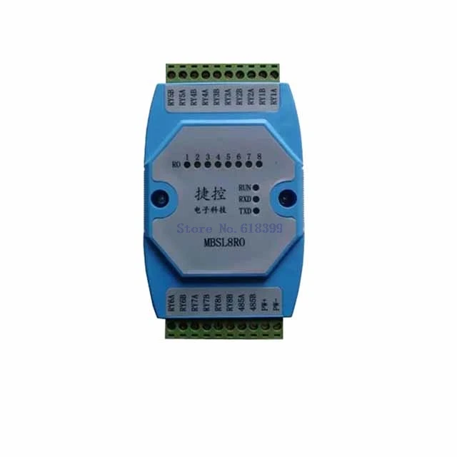 

A19-- 8RO 8 Road relay output RS485 data acquisition module Modbus RTU communication Signal acquisition control