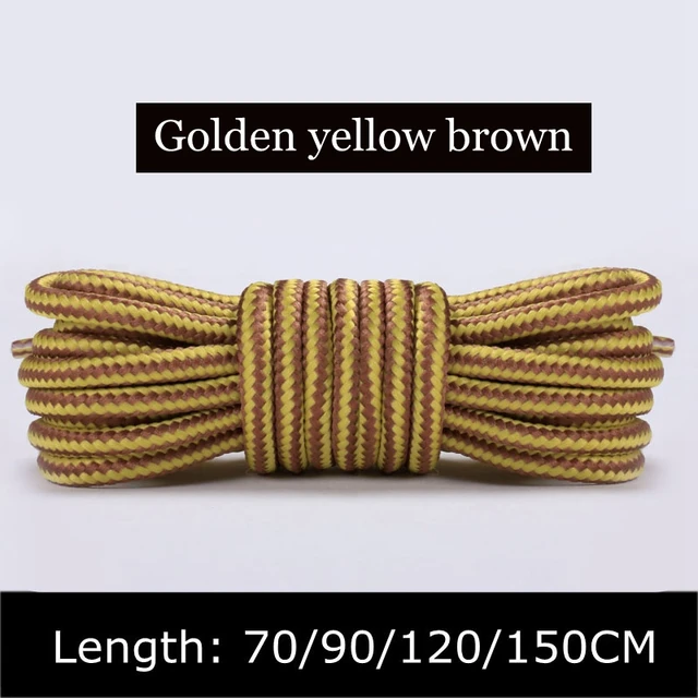 1 Pair Martin Shoes Round Shoe Laces Striped Double Color Fashion Shoelaces Outdoor Hiking And Leisure Sports Shoelace 18 Color Golden yellow brown