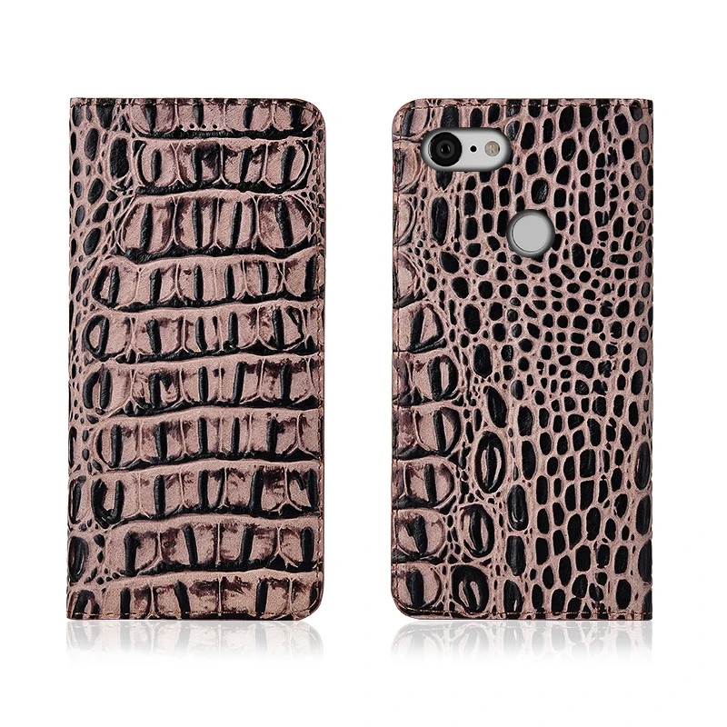 

Crocodile Back Pattern Genuine Real Leather Magnetic Flip Phone Bag For Google Pixel 3a XL/Google Pixel 3a Phone Case Coque Capa