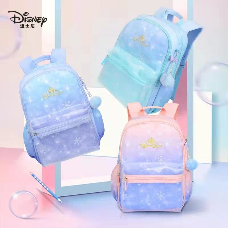Disney Frozen School Bag For Girls Elas Anna Primary Middle Student Shoulder Causal Orthopedic Backpack Super Light Grade 1-6