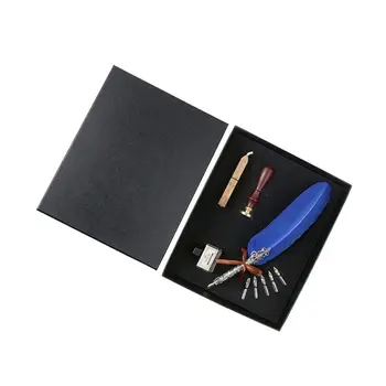 

Antique Quill Feather Dip Pen Writing Ink Set Stationery Gift Box Fountain Pen