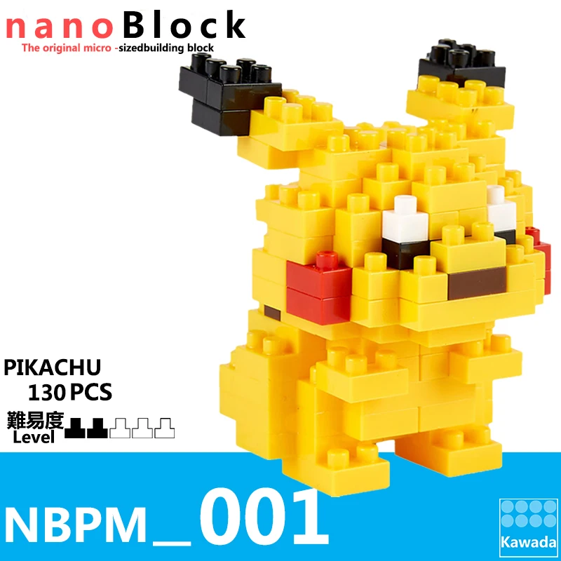 Nanoblock Pokemon Pikachu NBPM 001 Kawada 130pcs Anime Cartoon Diamond Mini  Micro Building Blocks Toys|Blocks| - AliExpress