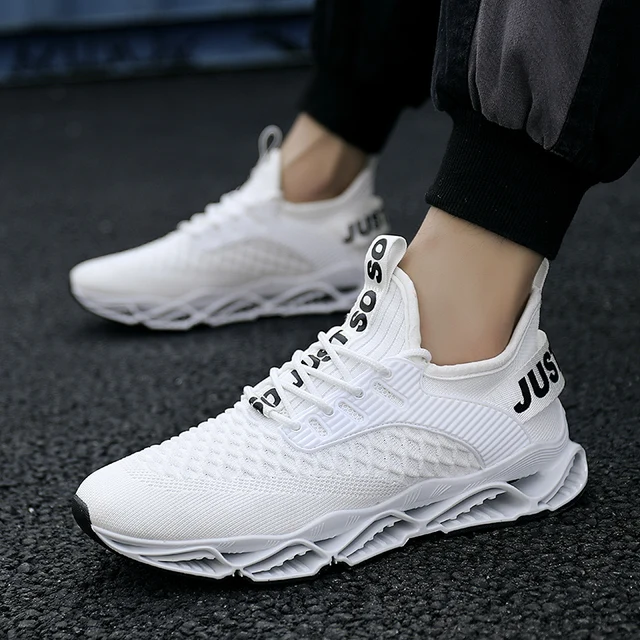 US $18.33 New Comfortable Mesh Fashion Lace Up Sneakers Blade Trend Black Tech Fly Knit Casual Sneakers Men's