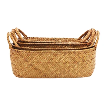 

Seagrass Wickerwork Basket Rattan Hanging Flower Pot Planter Woven Dirty Laundry Hamper Storage Basket Holder Case