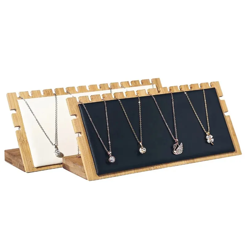 Wooden Necklace Jewelry Display Stand Multifunctional Necklace Bracelet Organizer Storage Hanger Display Board Home Shop Decor