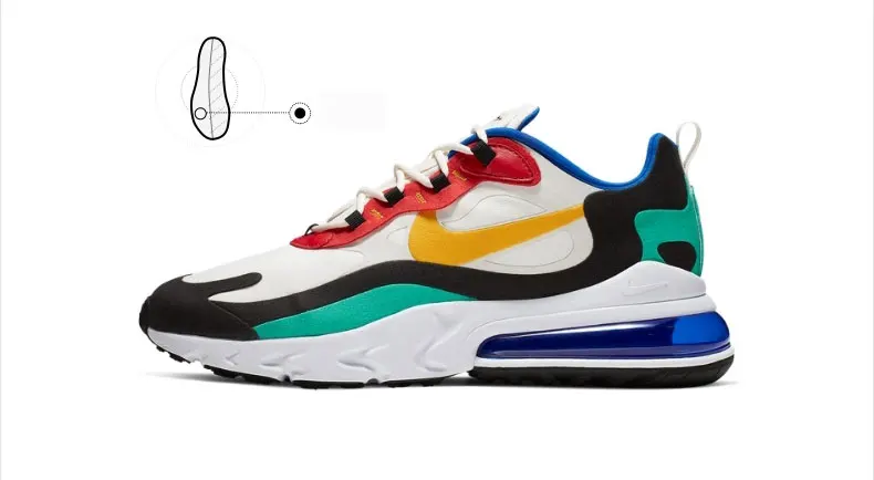 Оригинальные подлинные мужские кроссовки для бега Nike Air Max 270 React, трендовая спортивная обувь для улицы, новинка, кроссовки для тренировок, AO4971-002