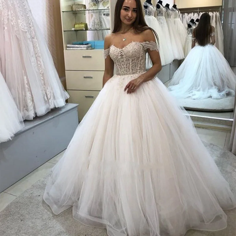 Eightree с открытыми плечами платье принцессы Свадебное платье-бохо vestido de noiva в богемном стиле бальное платье с низким вырезом на спине Аппликации Свадебные платья