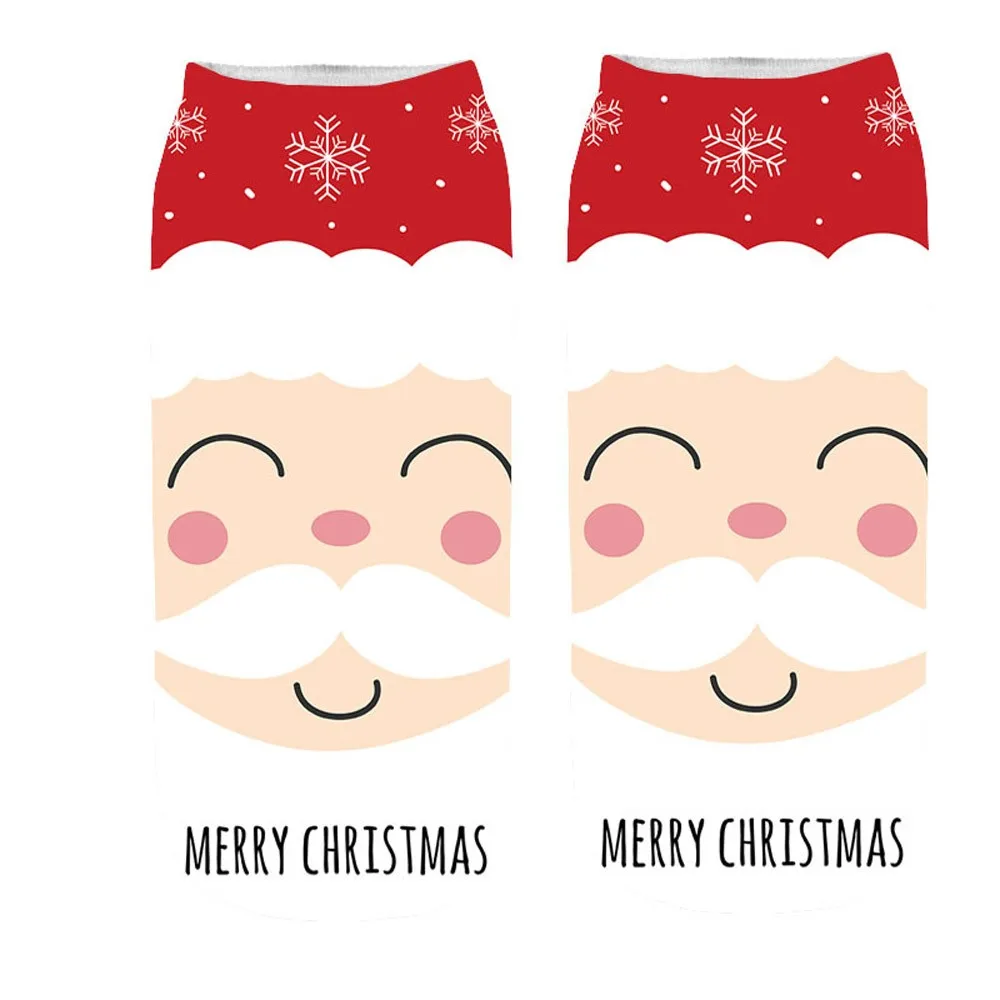 Новинка года; рождественские женские носки с объемным рисунком; забавные рождественские милые Необычные хлопковые носки с принтом; Calcetines