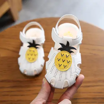 

Toddlers Girls Sandals Cute Soft Cherry Kids Summer Sandals Closed Toe Children Beach Shoes Princess Sweet Size 21-30 Cut-outs