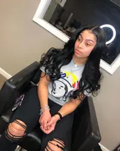 Extensiones de cabello humano con ondas corporales, cierre de encaje, cabello brasileño Remy, ondulado, 3/4 mechones con cierre, extensión de 30 pulgadas