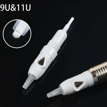

10/50pcs Disposable Eyebrow Tattoo Needles 9U 11U Sterilized Microblading Permanent Makeup Cartridge Needles