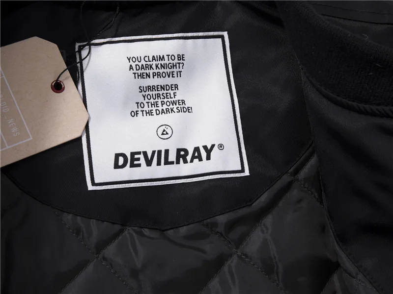 Mo yi популярный бренд devilray японский стиль стиль сплошной цвет Бейсбольный воротник хлопок стеганая одежда тонкое пальто Джек