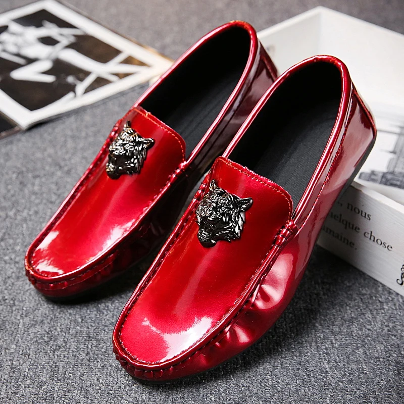 2019 Мужская обувь мужские повседневные тапочки из искусственной кожи с тигром