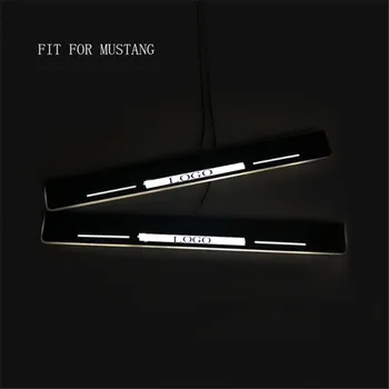 

2PCS Car LED Door Sill For Ford Mustang 2015 2016 2017 2018 Ultra-thin Acrylic Dynamic LED Welcome Light Scuff Plate Pedal