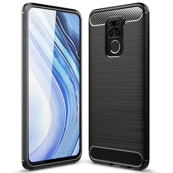 

30pcs/lot For Xiaomi Redmi Note 9 Case Carbon Fiber Armor Anti Scratch Brushed TPU Gel Cover For Xiaomi Redmi Note 9