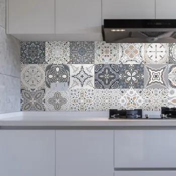 

Kitchen Wall Stickers High Temperature Anti-oil Paste Kitchen Wallpaper Self-adhesive Foil Waterproof Bathroom Wall Stickers