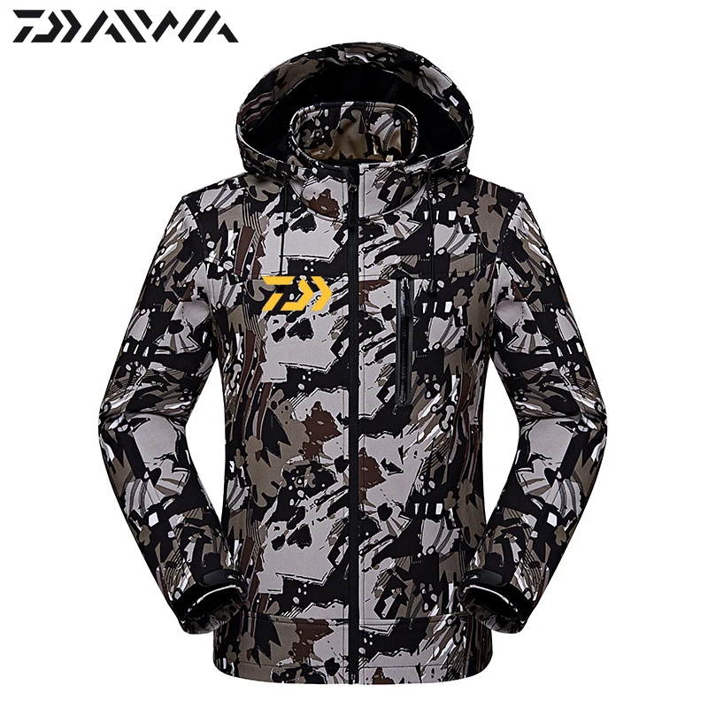 Black Gray Daiwa одежда для рыбалки осень зима теплая водонепроницаемая куртка на открытом воздухе утолщенное дышащее пальто ветровка для рыбалки - Цвет: Black Gray