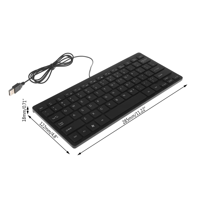 Ультратонкая Тихая мультимедийная USB Проводная мини клавиатура с 104 клавишами