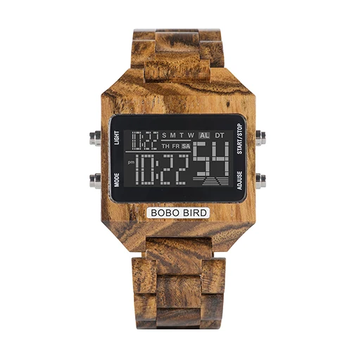 BOBOBIRD мужские цифровые часы Дерево 4 переменных цвета многофункциональный светодиодный дисплей reloj inteligente hombre с Подарочная коробка из дерева V-S30 - Цвет: V-S30-2